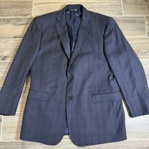 G Manzoni Mens‎ Italian Blue Wool Sports Coat Blazer Jacket Sz 44